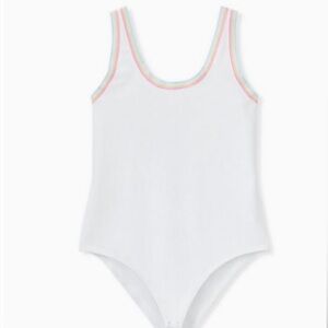 torrid White Foxy Scoop Neck Ribbed Ringer Bodysuit 5X NWT